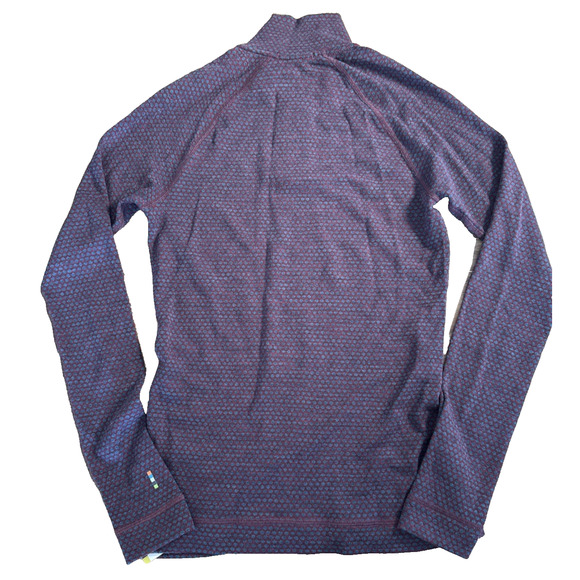 Smartwool Women's Classic Thermal Merino 1/4 Zip Base Layer - Black Cherry Dot S - Picture 7 of 8